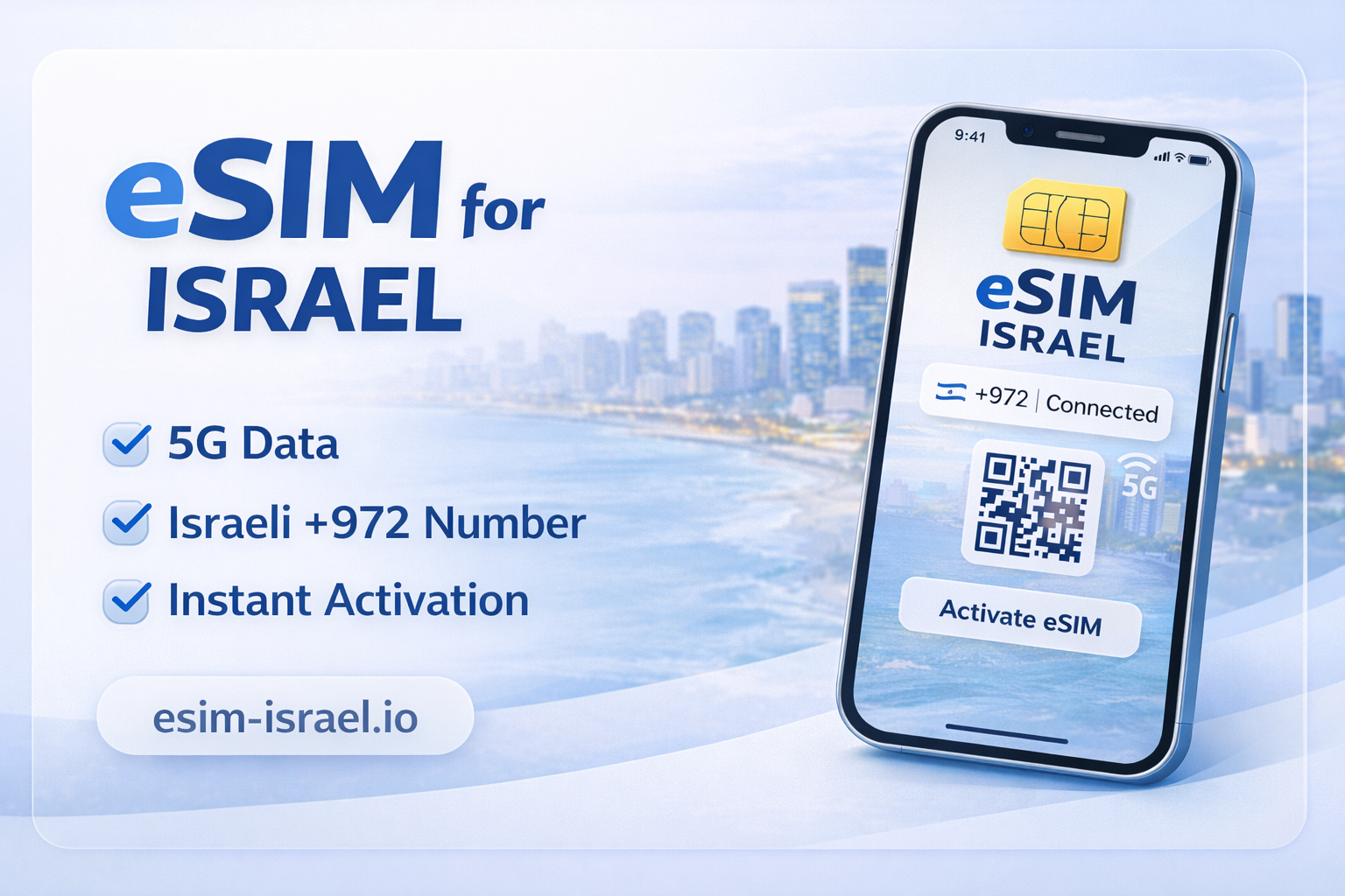 eSIM Israel – Prepaid 5G Tourist eSIM with Israeli Number
